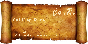 Csillag Riza névjegykártya
